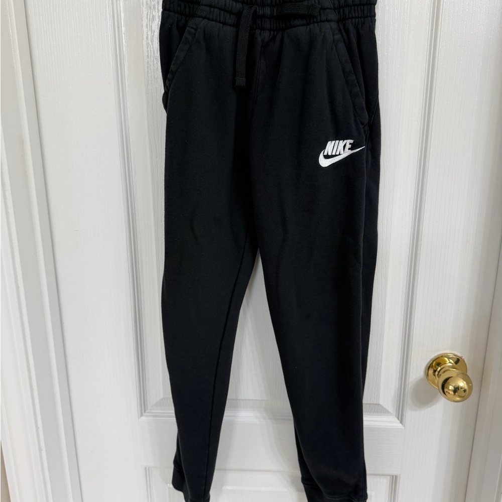 Nike Kids Black Sweatpants with White Logo